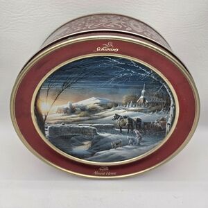 Holiday Decor Red Tin